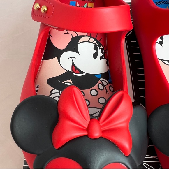Mini Melissa ultragirl Disney Mickey and Minnie flats size 10 red/black - Picture 6 of 9